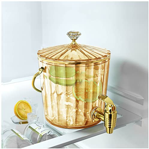 LTLWSH Dispenser per Bevande con Rubinetto, Secchio della Bevanda Fredda, Bottiglia di Acqua Fredda Domestica, Bottiglia di Acqua ghiacciata, Secchio del Succo, Secchio della Coke,Amber
