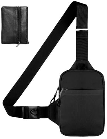 GWAWG Herren Brusttasche,Crossbody Bag Herren Frauen, Wasserdichte Umhängetaschen Herren,mit Einer Kleinen Geldbörse für Reisen Wandern Radfahren Camping Outdoor Sport