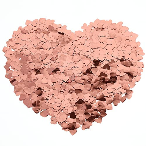 Milifox Herzförmiges Konfetti - 4000 Stück 1.5cm aus Glitzerpapier und Paillettenstreusel in Rose Gold Herz,Perfekte Tischdekoration für Valentinstag, Hochzeiten, Festivals und Geburtstage