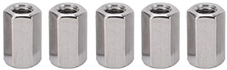 5 Stück Sechskant-Überwurfmutter, M10 X 1,5 17 L30 Mm Edelstahl-Verbindungsmutter, Zylindrische Überwurfmutter Für Gewindestange