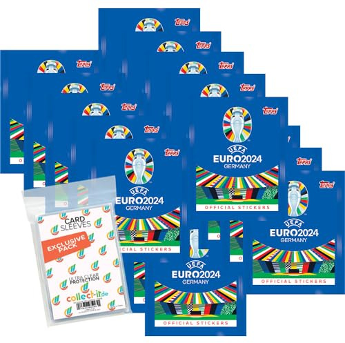 Bundle mit UEFA EURO 2024 Germany - Sammelsticker - 20 Tüten + Exklusive collect-it Hüllen