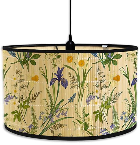 Paralume Lampada,Paralume abat jour E27 in bambù,Grande Paralumi per Lampada da Terra Tavolo, Sospensione, Piantana(fiore)