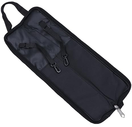 Drumstick Tasche mit Großem Volumen und Tragegriff, Schwarz | Pvc Material, Doppelte Haken und 1 Stück, für Gig und Schnellen Zugriff Am Tom