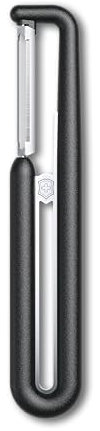 Victorinox Pelador Nova-I, pelador para verduras, frutas, filo recto, doble filo, extra afilado, Swiss Made, negro