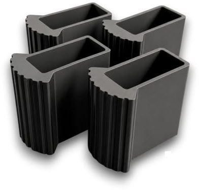 4 Leiterfüße/Außenschuhe 50x22mm OHNE Noppen auf der Innenseite für Traversen