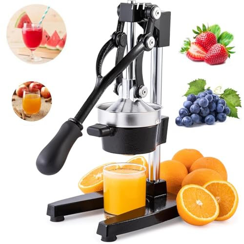 LHQYA Exprimidor Manual, Exprimidor De Jugo Profesional Doméstico Filtro De Acero Inoxidable con Pequeños Orificios, 80% Jugo De Fruta/1s Jugo/Limpieza Simple, para Naranjas, Granadas, Sandías