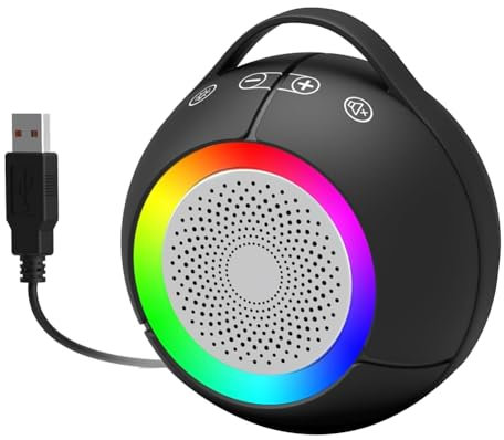 Giuneuow Haut-Parleurs D'Ordinateur USB pour Ordinateur de Bureau, Haut-Parleurs pour Ordinateur Portable avec Lumière RVB Dynamique, Son Ultra Clair, Volume Fort, Basses Profondes