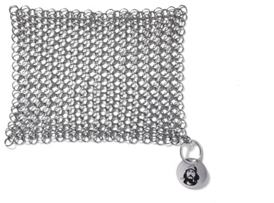 Skottsberg Stainless Steel Ring Cleaner - 14 × 14 cm - Rustproof Scrub Mat for Cast Iron & Carbon Steel - Dishwasher Safe, Durable, Robust