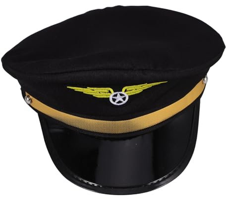 MOBUTOFU Pilotenhut Für Kostümpartys Halloween Mit Airline-thema Verstellbare Pilotenmütze Für Cosplay Und Maskerade Geeignet Für Erwachsene Und Robuste Matrosenmütze