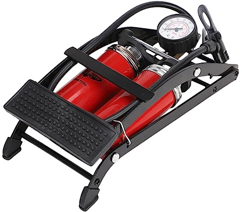 BESPORTBLE High Pressure Portable Foot Pump Air Pedal Dual Cylinder for Bicycle Motorcycle Balls and Inflatables, Mini Foot Pump Suitable for Travel and Outdoor Use