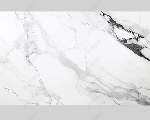 MZOwallpaper Papier Peint Intissé Marbrage Blanc Poster Tableaux Muraux Tapisserie Photo Trompe L'Oeil Salon Chambre Art Mural 400Cm(L) X280Cm(H)