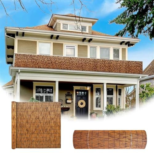 Schilfrohrmatte Dekorativer Schilfzaun Sichtschutzzaun 50 X 1000 cm 80 X 500 cm 100 X 300 cm 130 X 600 cm Gartenzaun Für Balkon, Schilfrohrzaun(60x300cm(2.0x9.8FT))