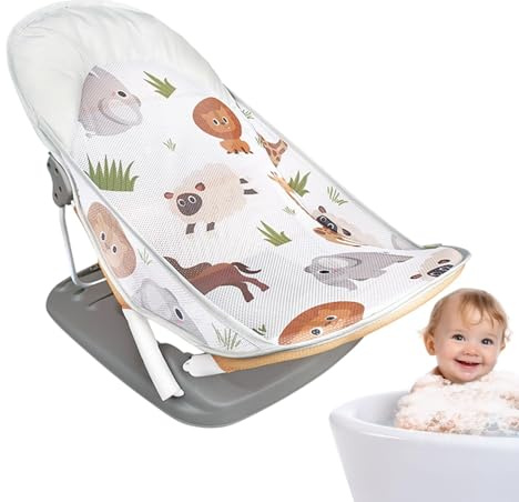 Soporte Para El Baño Infantil Asiento de baño plegable | Niño Soporte plegable para bañera infantil, asiento de baño para bebé, red de soporte para bañera y ducha, para