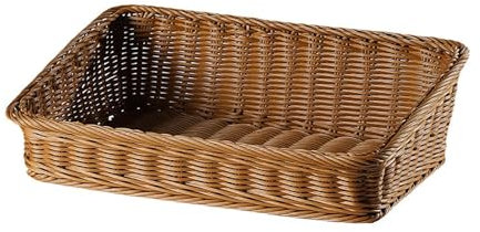 Cesto portaoggetti in rattan intrecciato a mano – Vassoio portaoggetti in rattan, cesti di vimini – Vassoio quadrato in vimini, cestino da picnic Godetevi gli stili boemi, rustici e vintage