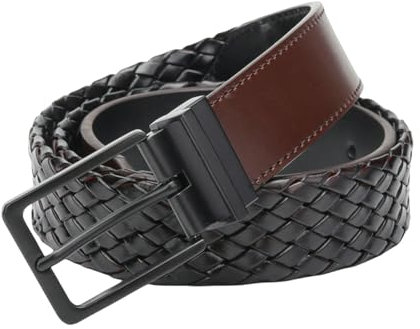 Gyios GüRtel Herren Echtes Ledergürtel Geflochten - Modischer Und Komfortabler Für Die Arbeit, Pendelung, Shorts, Jeans Anzughose Unisex -design-braunschwarz-105 cm