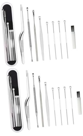 VALICLUD 16pcs Ear Cleaner Kit Ear Wax Removal Tools Stainless Steel Tweezers for Family Use