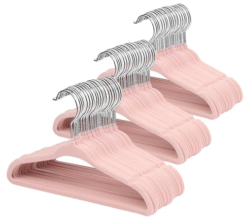 ManGotree Perchas de terciopelo para bebé de 28 cm, perchas antideslizantes para abrigos infantiles con gancho giratorio de 360°, colgador de fieltro ultrafino para ropa de bebés y niños pequeños