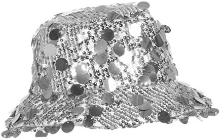 CREATIV DISCOUNT Hut Bucket-Hat Festival mit Pailletten, silber