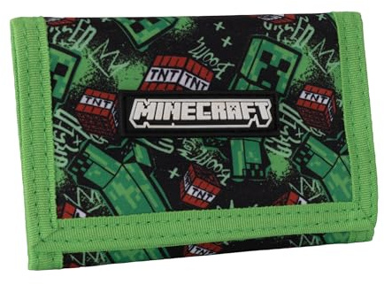 Minecraft TNT Portefeuille à trois volets vert pour enfants