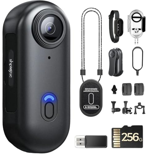 TOSBARRFT Caméra corporelle 4K POV Pro, caméra Portable avec Clip Rotatif 360° et Clip magnétique, Enregistrement 120 Minutes, idéale pour conférences, Voyages et promenades (4K-P-256G)