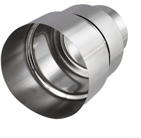 Filteilect Stainless Steel Flue Liner Reducer Chimney Liner Connector – High Temperature Stove Pipe Adapter for Wood Burning Stove, Twin Wall Flue or Masonry Chimney(Ø90mm/Ø60mm)
