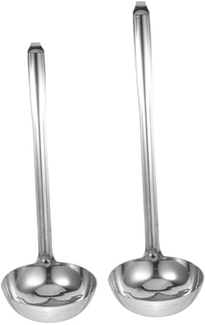 Mikinona 2pezzi Mestolo Per Salsa Piccolo in Acciaio Inox Da Cucchiai Per Servire Zuppa e Condimento Strumento Da Cucina Resistente e Portatile
