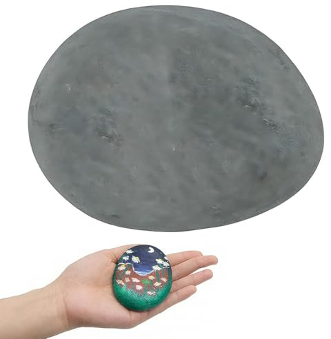 1 Pezzo - Ciottolo Naturale Piatto per Dipingere, Pietra per Pittura Creativa Fai da Te, Ideale per Creazioni di Sassi Dipinti, Decorazione per Acquario, Giardino e Interni