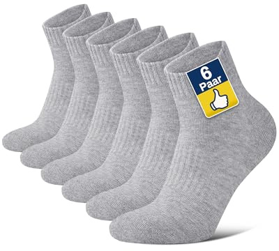 Niofind Chaussettes Quarter Sport Homme & Femme, Coton et Rembourrage | 80% coton avec semelle rembourrée, pointe sans couture, soutien de voûte, talon et pointe renforcés; sport et travail
