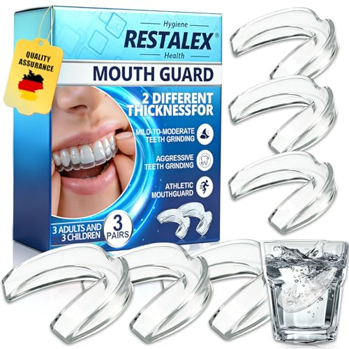 6 Pièces 2 Tailles Gouttiere Pour Dent, Gouttieres Pour Les Dents, Thermoformable Protege Dent Nuit, Arrêter le Bruxisme, AméLiore La Qualité Du Sommeil Les Femmes Hommes