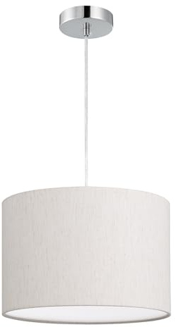 Zedelmaier Pendelleuchte Lampenschirm Hängelampe Linen hellbeige Ø30cm E27 | Hängeleuchte boho deko Lampe für Wohnzimmer Schlafzimmer Esszimmer,Esstisch,Wohnzimmerlampe,Esstischlampe,ohne Leuchtmittel