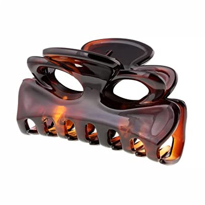 K553-003 Paire de pinces à cheveux de 4 cm (couleur marron à écailles)