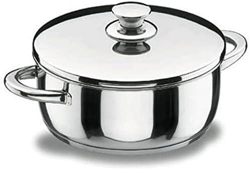 Lacor 40016 Bratentopf mit Deckel 16 cm Vitrocor | Aus lebensmittelechtem Edelstahl gefertigt; hohe Korrosionsbeständigkeit und Haltbarkeit im täglichen Gebrauch