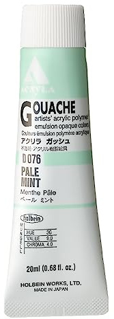 Holbein akryl gouache artister akryl polymeremulsion, 20 ml blek mint (D076)