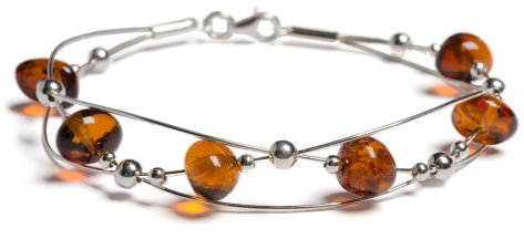 Armband aus baltischem Bernstein und Silber