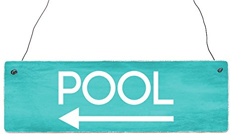 Shabby Vintage Schild Türschild POOL LINKS Türschild Deko Wellness Wegweiser