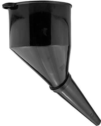 Angled Fuel Funnel with fine mesh filter and handle,for petrol diesel oil ad-blue water screen wash (Black)