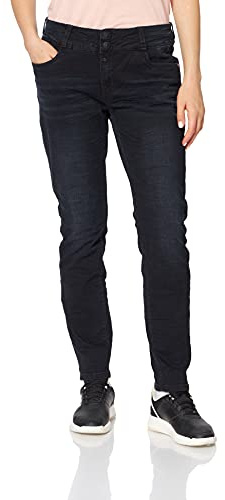 Timezone Damen Enyatz- 98% Baumwolle, 2% Elasthan Slim Jeans, Schwarz (Black Diamond Wash 9047), 28W / 30L EU
