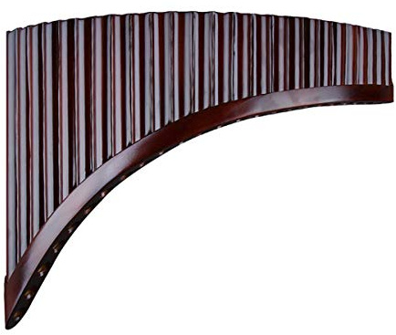 25 Pipes G Key Natural Bamboo Pan Flute Chinese Traditional Musical Instrument Brown Pan Pipes Easy to Learn with Black case (Right-Hand Pan Flute)