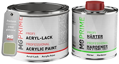 Pantone 5783C Green Peinture acrylique brillante Pot de 0,75 litre / 750 ml, y compris le durcisseur