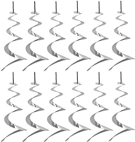 HAC24 12er Set Windspirale Vogelabwehr Reflektierend Vogelschreck Spirale Taubenabwehr Windspiel Balkon Vogelschutz Taubenschreck