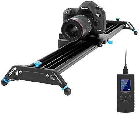 GVM Kamera Slider motorisiert, 80cm Aluminiumlegierung Fotografie Slider, unterstützt Videomodus, Zeitraffer, Horizontal, Tracking und 120° Panoramaaufnahmen für Fotografie Film und Videoaufnahmen
