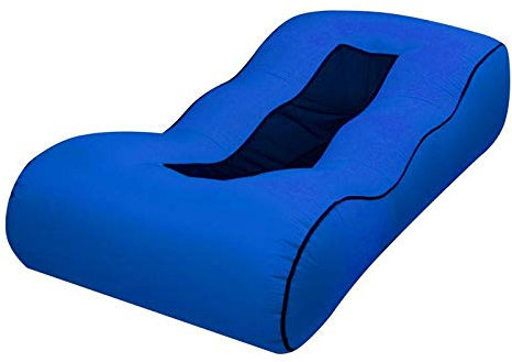 QIROG Im Freien faul aufblasbares Bett Luft Sofa Schlafsack im Freien Strand Luft Sofa-Navy blau_120 * 60 * 30CM