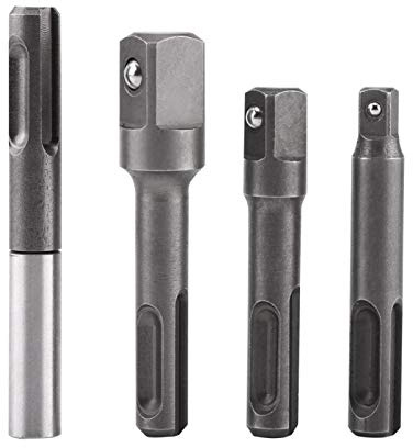 Adaptador de vástago SDS Plus a enchufe hexagonal de 1/4 y conector de extensión de broca cuadrada de 1/4 3/8 1/2 para taladros y brocas