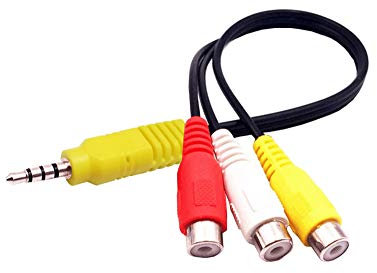 Video AV Composite Adapter Cable Replacement for Samsung TV, 3 RCA to 3.5mm AV Input Adapter
