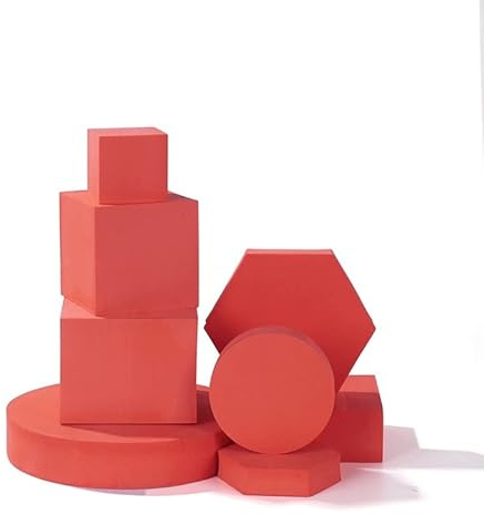 GISELA D 8 in 1 Foam Photography Prop Set for Product Display, Accessories, Jewellery, Cosmetics, Model, Perfumein and Trinkets on Perfect of Showing (Red)