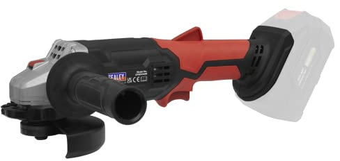 Sealey 20V SV20 Series Cordless Angle Grinder 115mm - Body Only - CP20VAGB, Black
