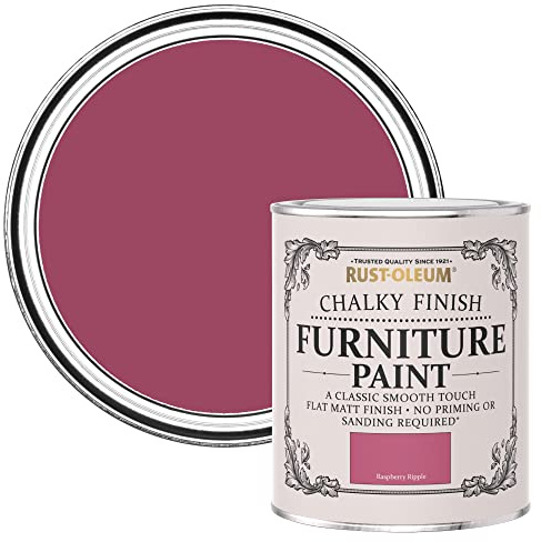 Rust-Oleum Shabby Chic rosa Vintage Kreidefarbe für Möbel, wasserbasiert, geruchsarm - Himbeere 750ML