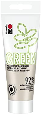 Marabu 14500050246 - GREEN LINE Alkyd-Farbe, cremebeige, 100 ml Malfarbe auf Wasserbasis, klimaneutral, matt, lichtecht, wetterfest (nach 24h Durchtrocknung), 92 % aus natürlichen Rohstoffen
