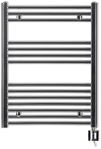 Eco Radiateur - Asciugamani elettrico - Radiatore bagno programmabile - Porta asciugamano con timer - Riscaldamento per bagno - Made in Germany (775HX500L, Chrome)