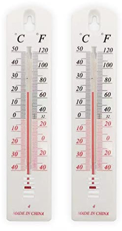 DAZZLEEX Termometro da parete da 6 pezzi, per interni ed esterni, per casa, ufficio, giardino, a temperatura di lettura -40 ℃-+50 ℃/-100 ° C +100 ° F